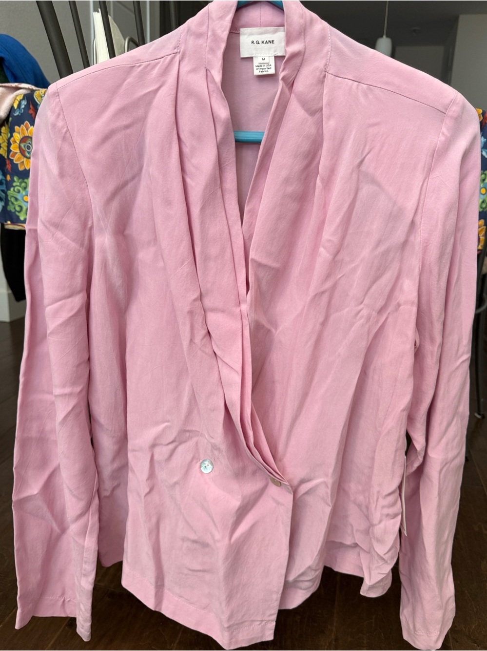 NWT R.G. Kane Crawford Blazer Petal Pink Cupro Jacket Size M